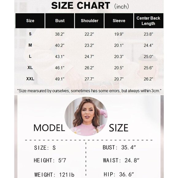 Zeagoo Women's Ribbed Knit Sweater Long Sleeve Casual Pullover Top - Picture 5 of 5